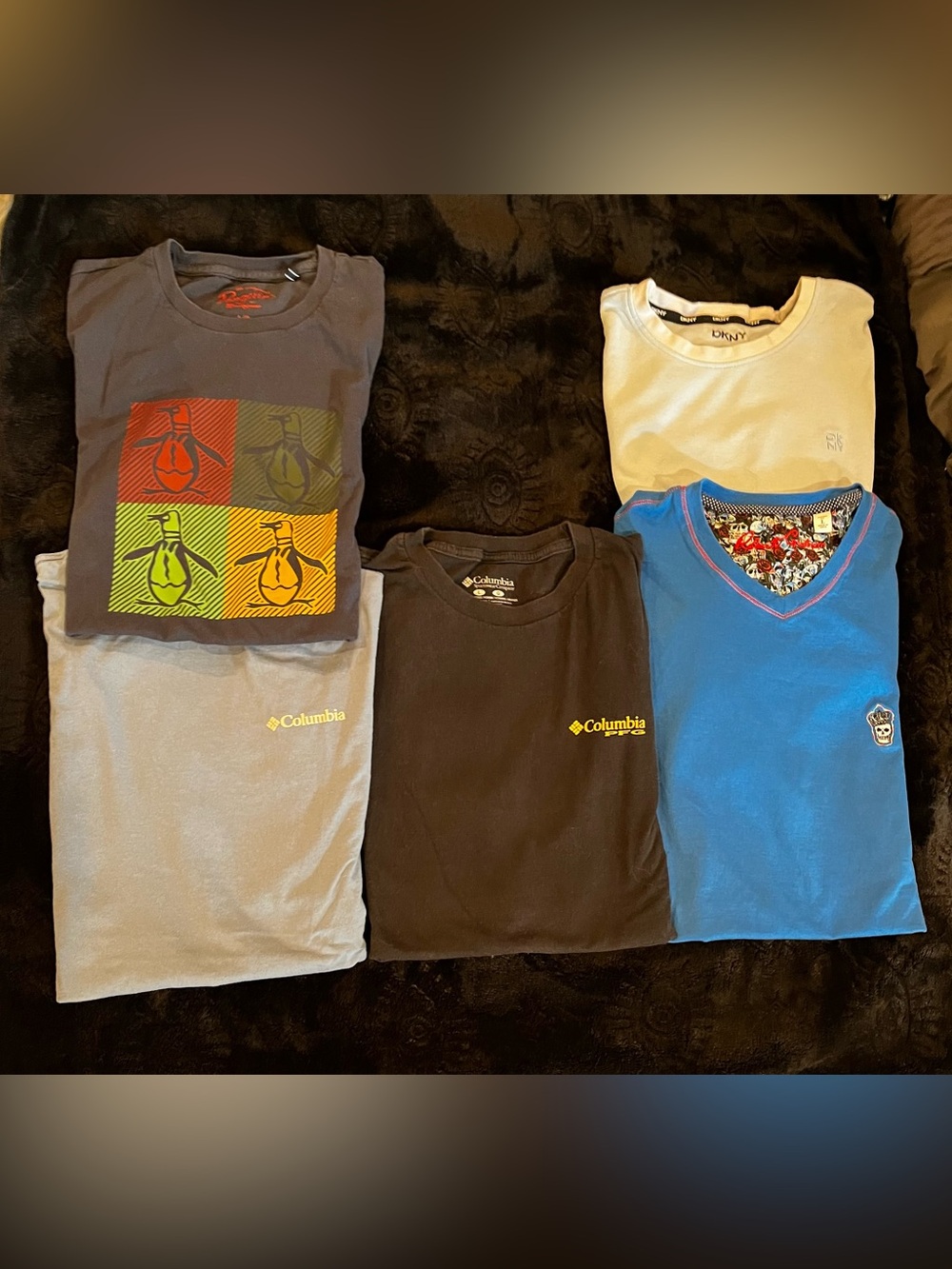 Lot of Men’s T-Shirts. Columbia, Robert Graham, Penguin, DKNY